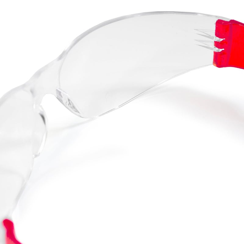 JORESTECH Eyewear Protective Safety Glasses, Polycarbonate Impact Resistant Lens Pack of 12 (Clear, Red) - Image 5
